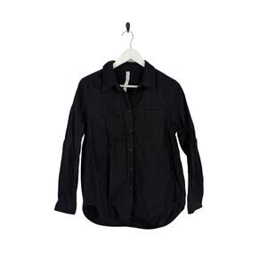 Lululemon Black Cotton Button-Up Top Women's Size 8 NWOT